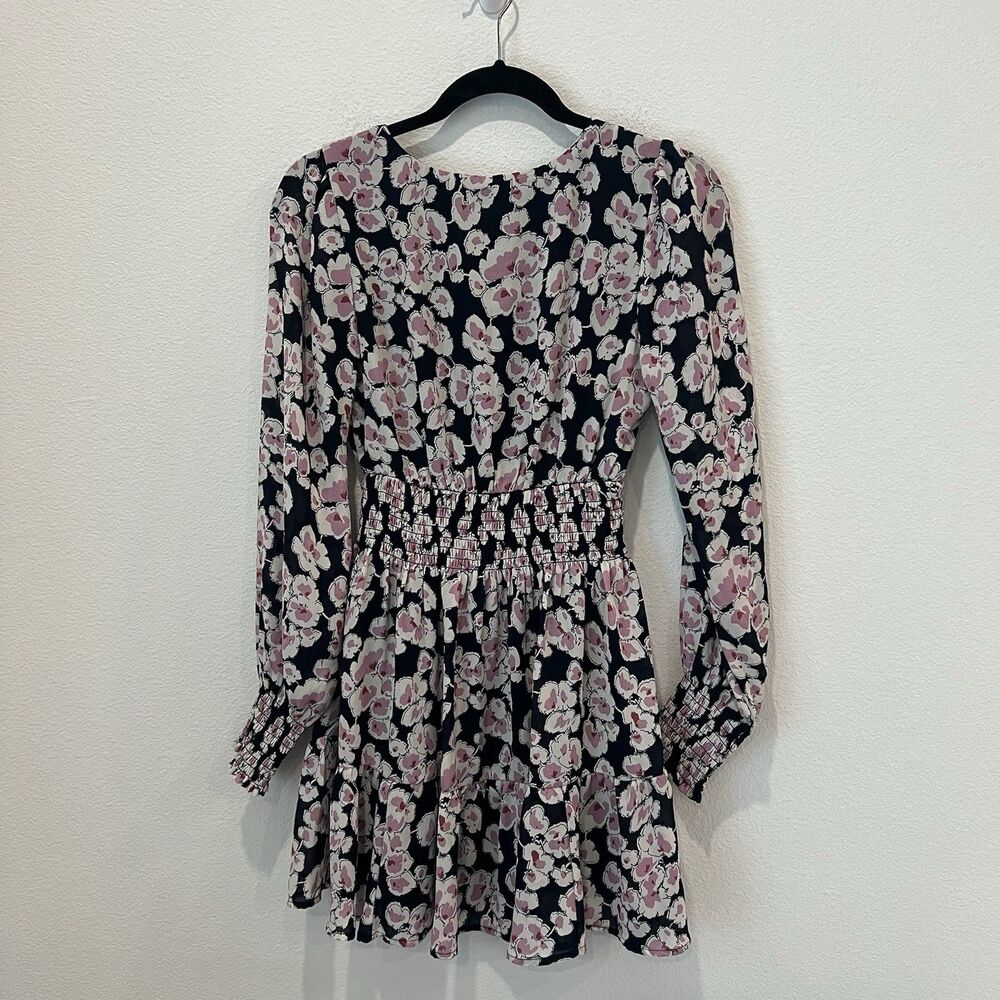 Abercrombie Fitch Babydoll Mini Dress Floral Chiffon XS Party Summer Date Night - Picture 7 of 9